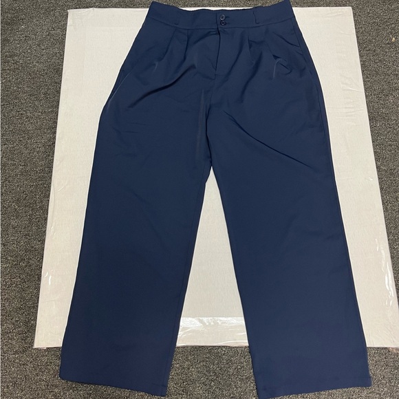 HALARA Navy Wide-Leg High-Waist Pants - Picture 2 of 10